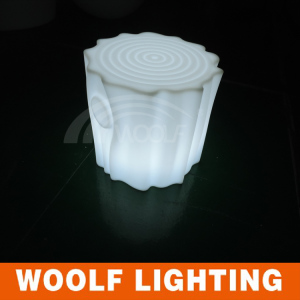 Small Plastic LED Stool Light up Tree Stump Shape Seat Chair