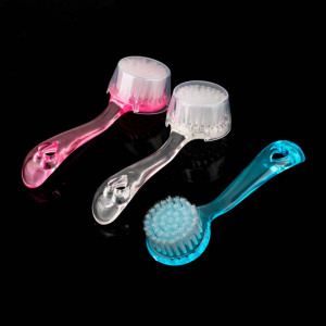 Plastic Professional Nail Art Dust Cleaning Brush with Cap Round Head