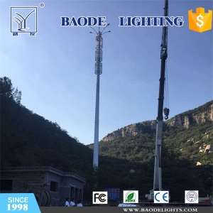 Microwave Antenna Mast and Communication Tower with LED Lighting