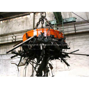 Circular Electric Magnet for Lifting Scraps in Recycling Factory
